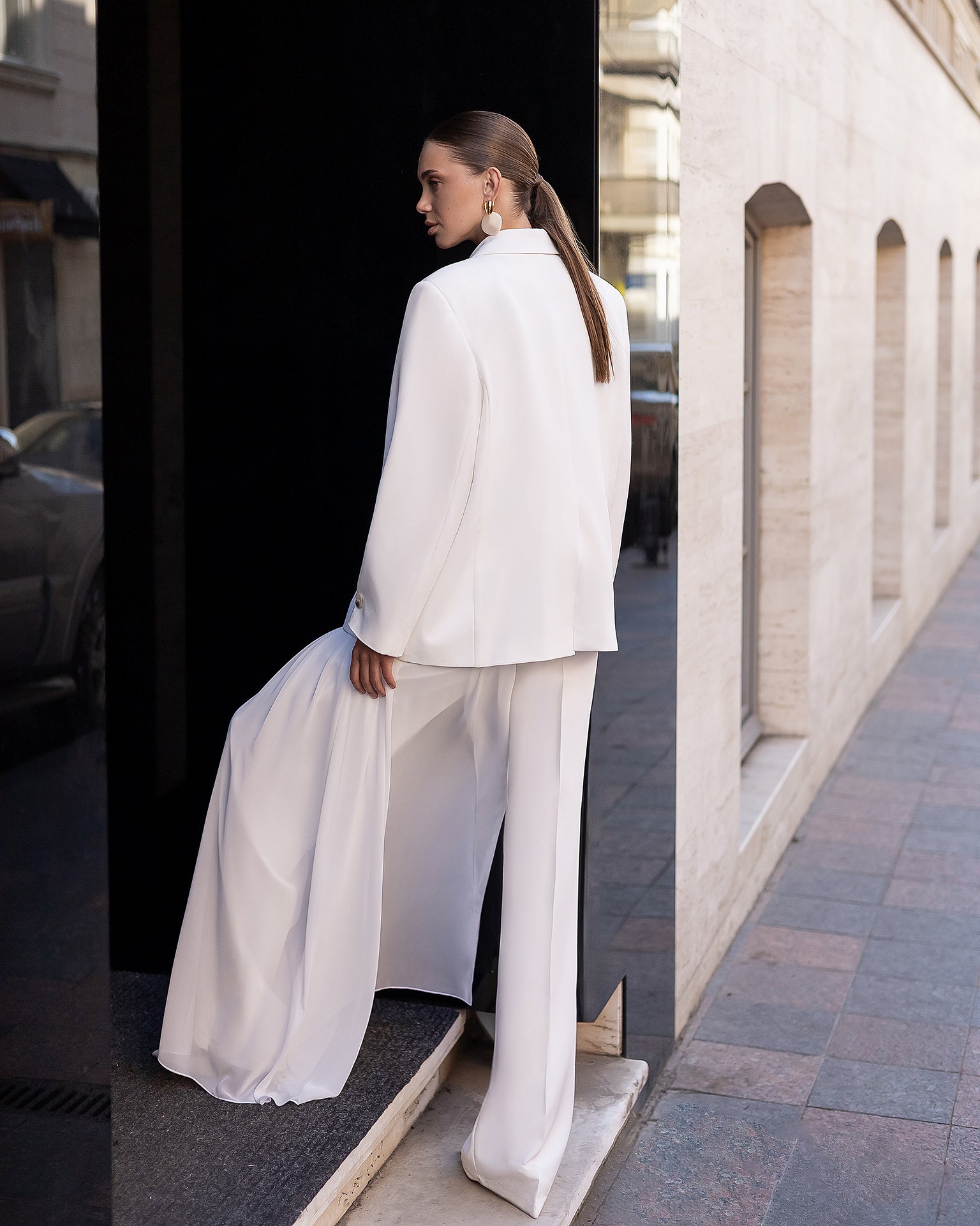 Women's Tailored Blazer in Ivory, Black, Chocolate, or Blue
