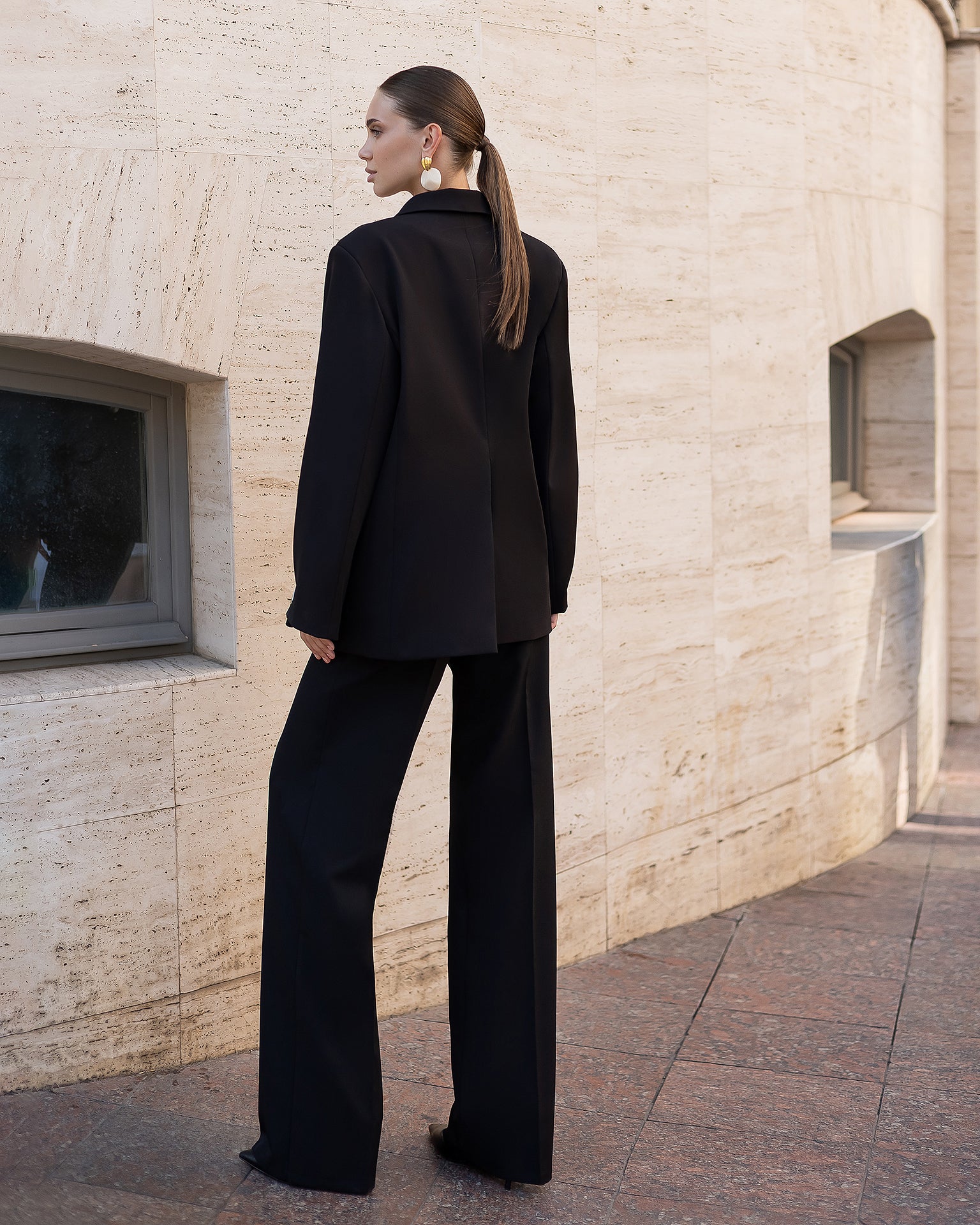 Women's Tailored Blazer in Ivory, Black, Chocolate, or Blue