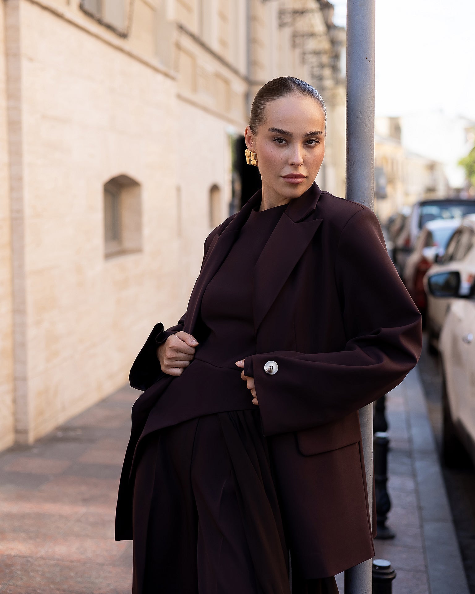 Women's Tailored Blazer in Ivory, Black, Chocolate, or Blue
