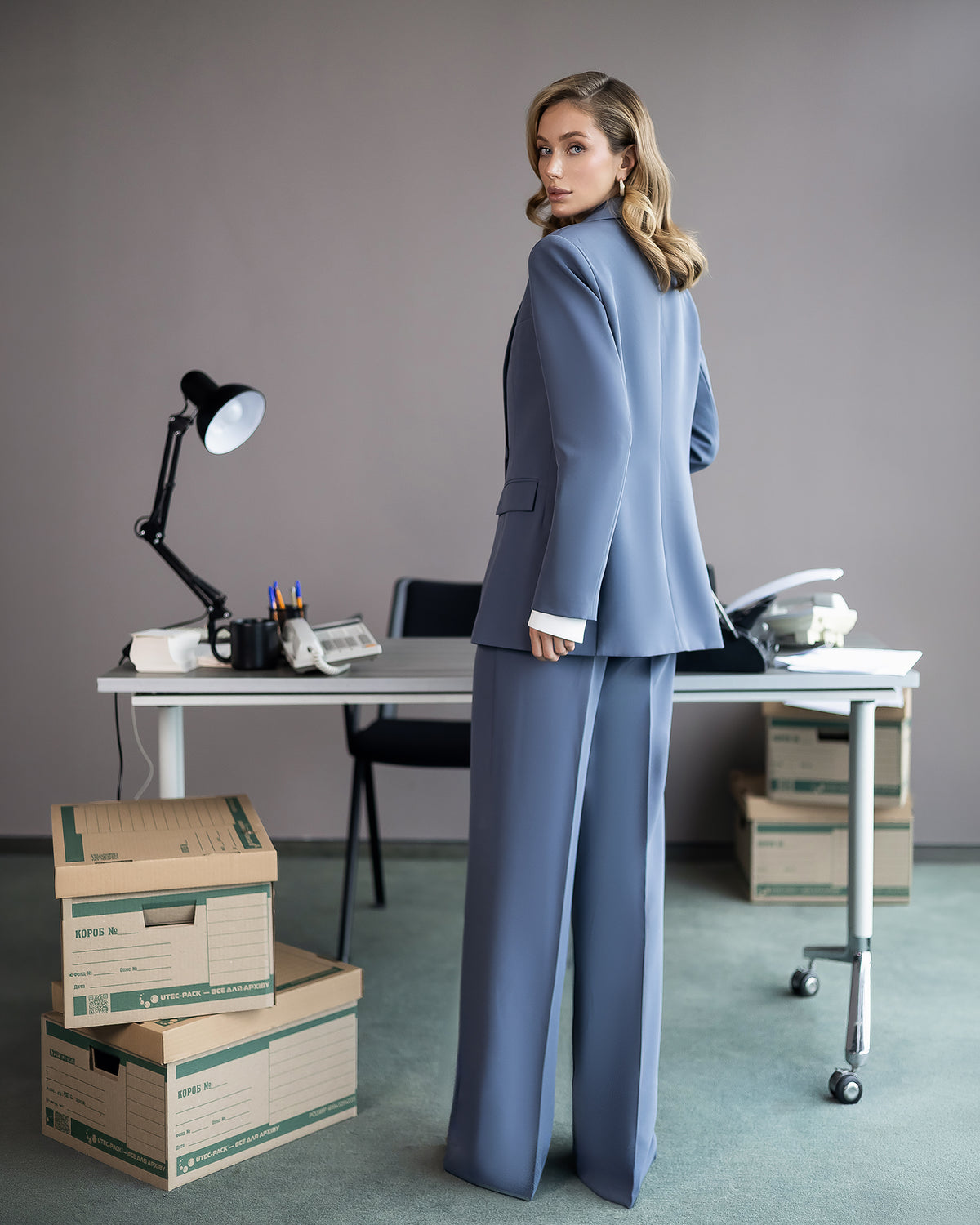 Women's Tailored Crepe Suit Set: Blazer and Trousers, XS–XXL