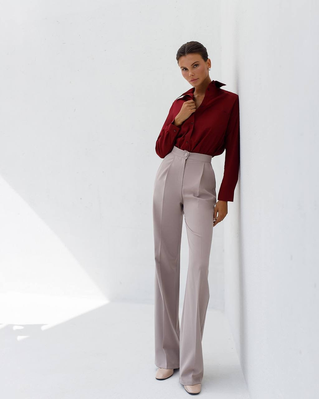 Women's Premium Crepe Tailored Trousers in Classic Neutrals