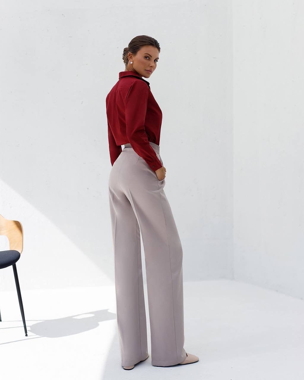 Women's Premium Crepe Tailored Trousers in Classic Neutrals