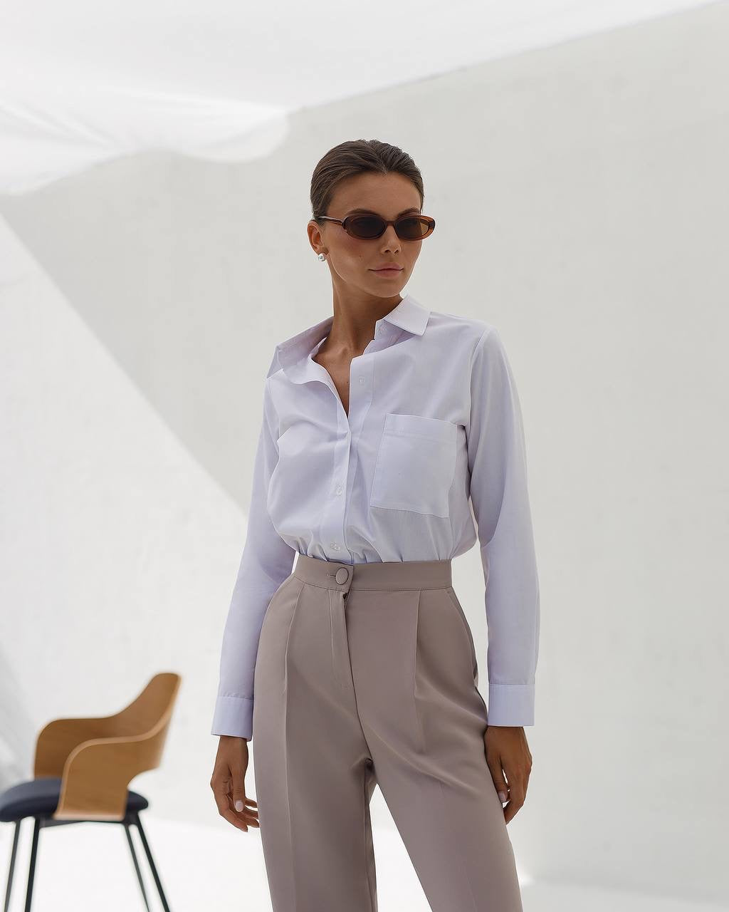 Women's Premium Crepe Tailored Trousers in Classic Neutrals