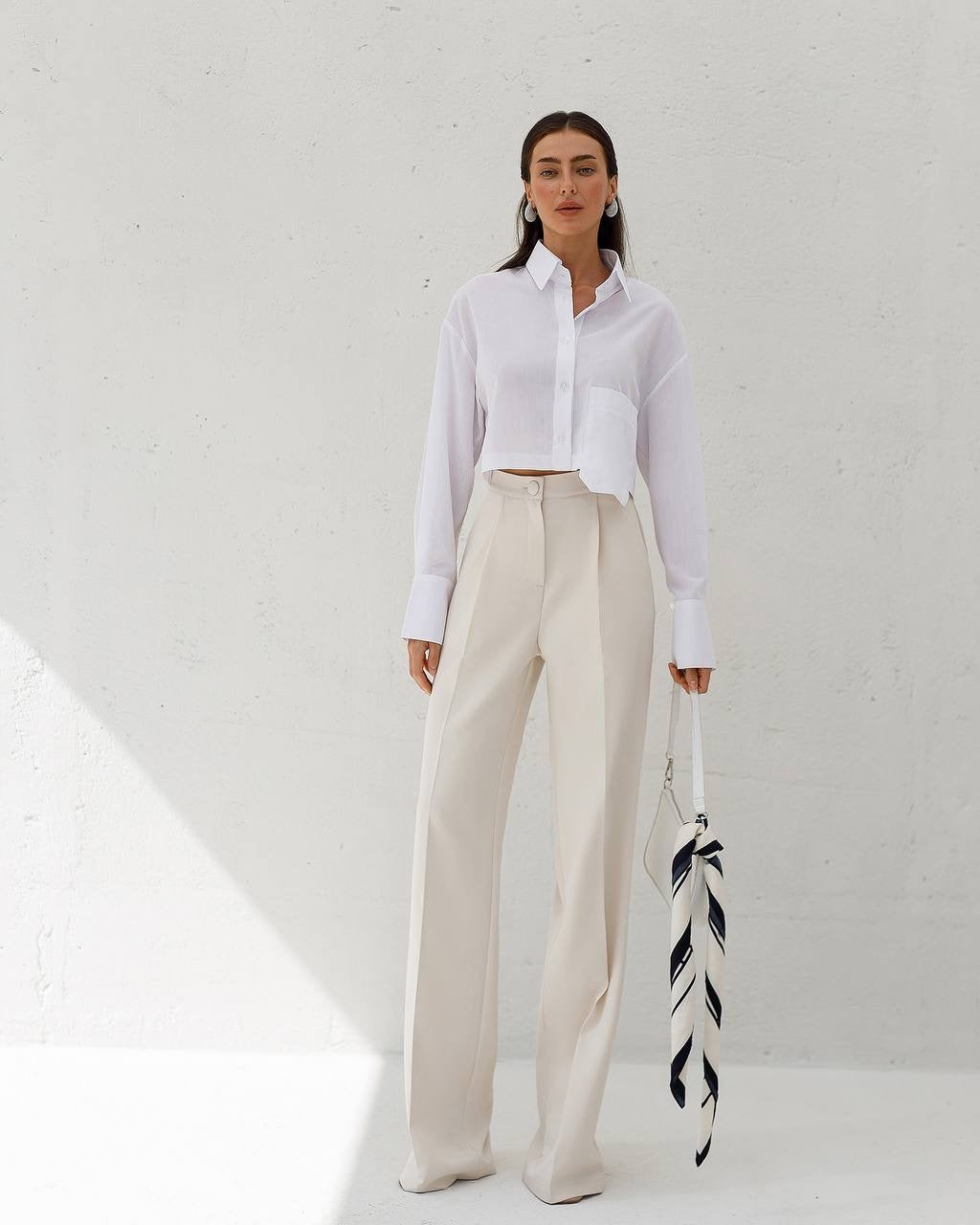 Women's Premium Crepe Tailored Trousers in Classic Neutrals