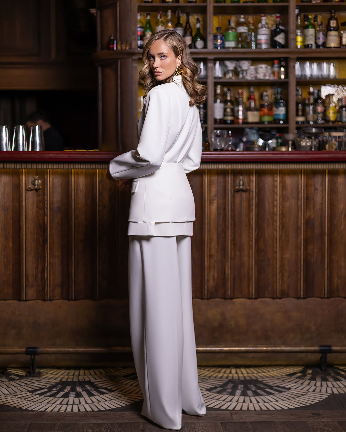 Women's Three-Piece Crepe Suit: Blazer, Trousers & Peplum