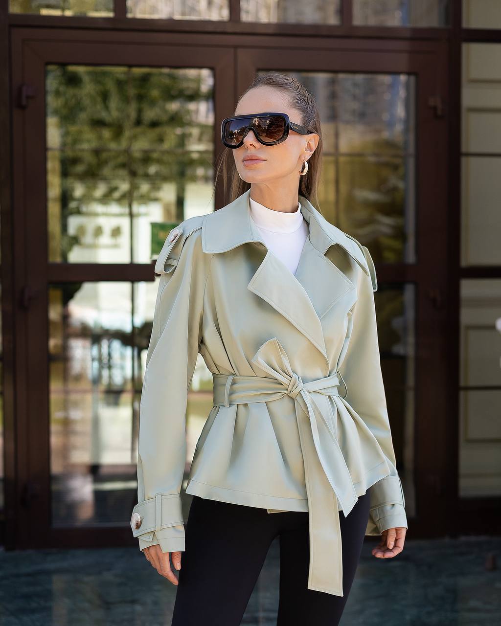 Women's Cotton Trench Coat with Thick Lining in Versatile Hues