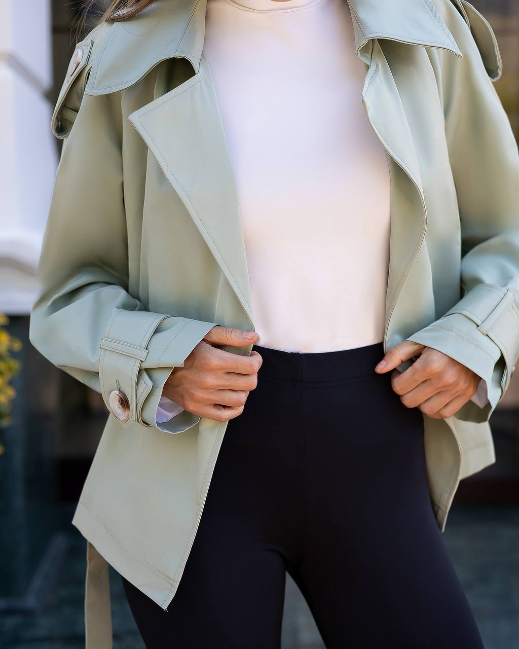 Women's Cotton Trench Coat with Thick Lining in Versatile Hues