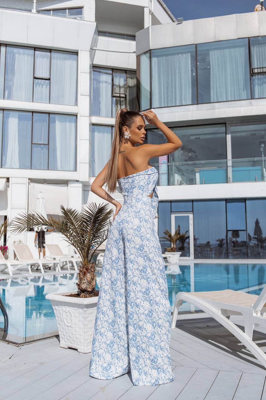 Elegant Palazzo Pants Set with Strapless Tie Top
