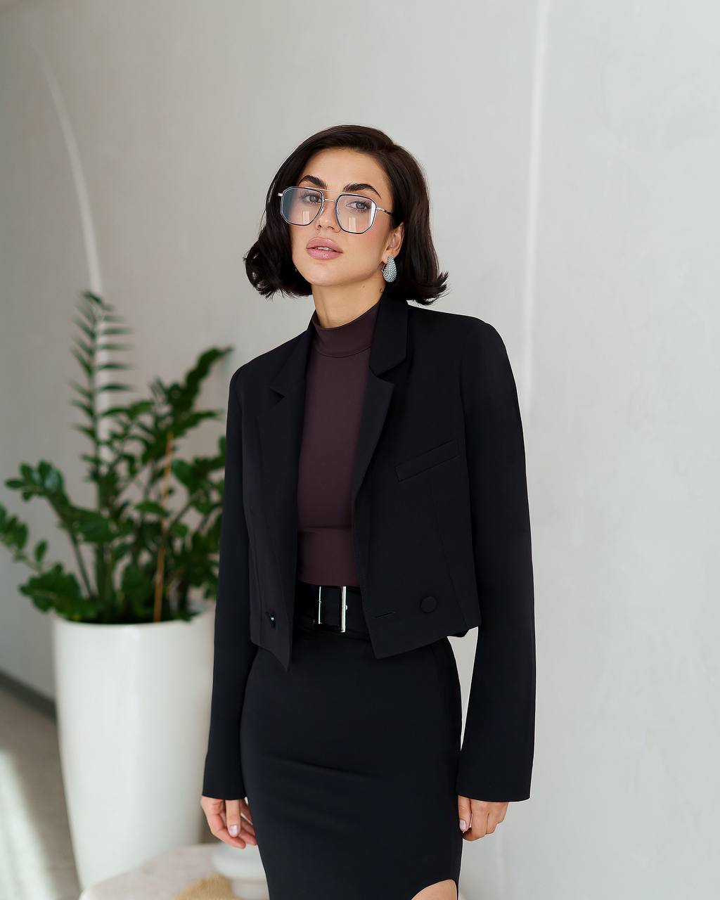 Women's Tailored Skirt Suit in Premium Twill with Lined Jacket