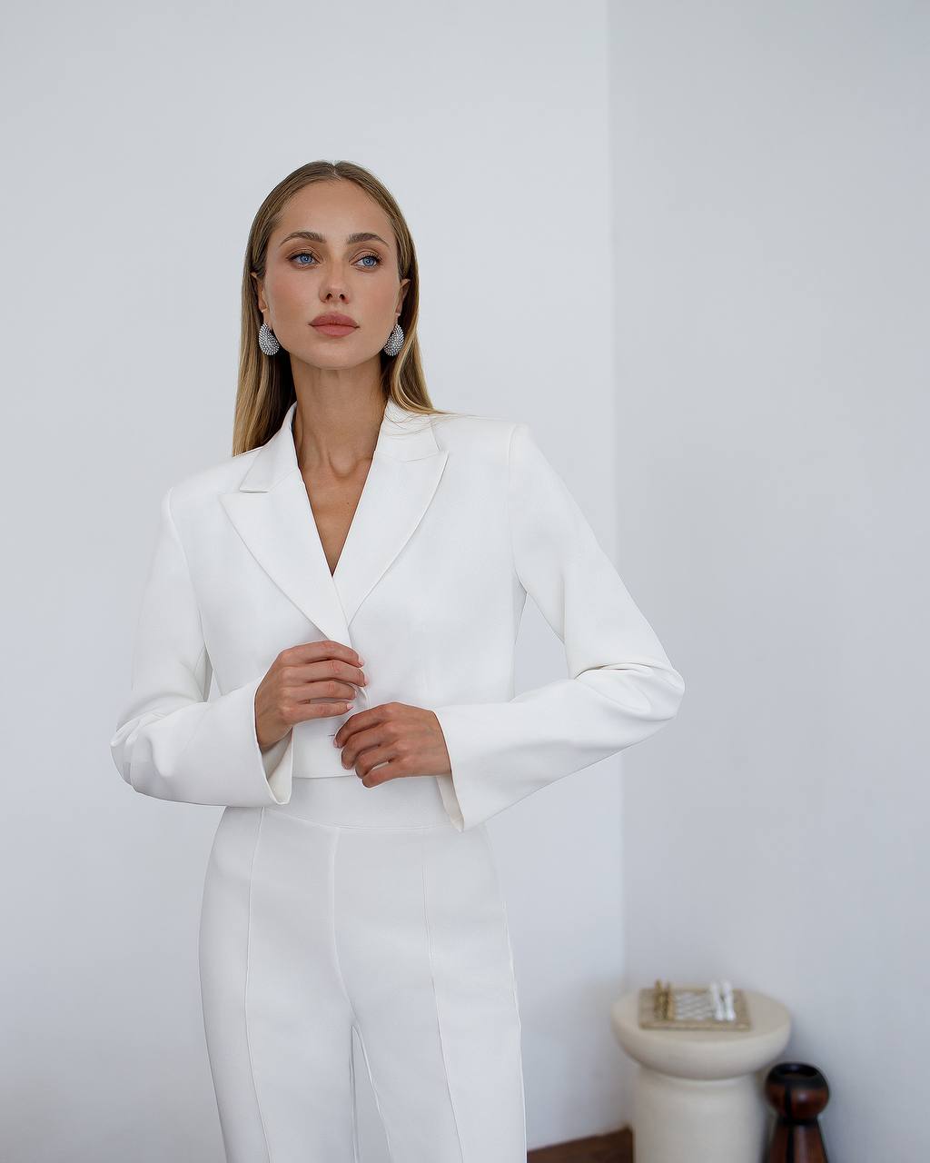 Heavy-Weight Twill Trousers High-Rise High-waisted flared pants