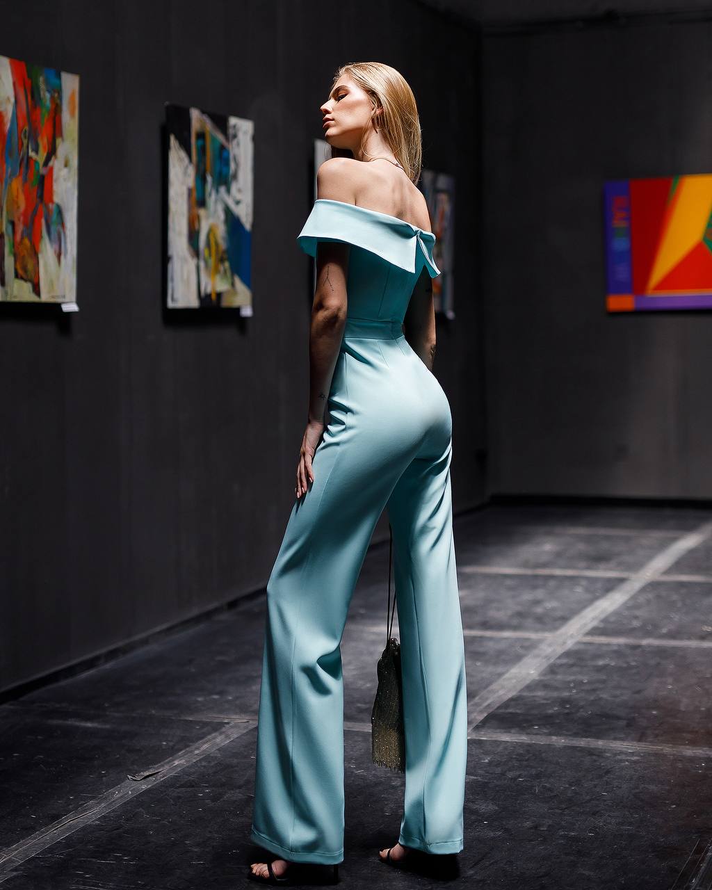 Women's Premium Twill Corset, Tailored Wide-Leg Fit Jumpsuit