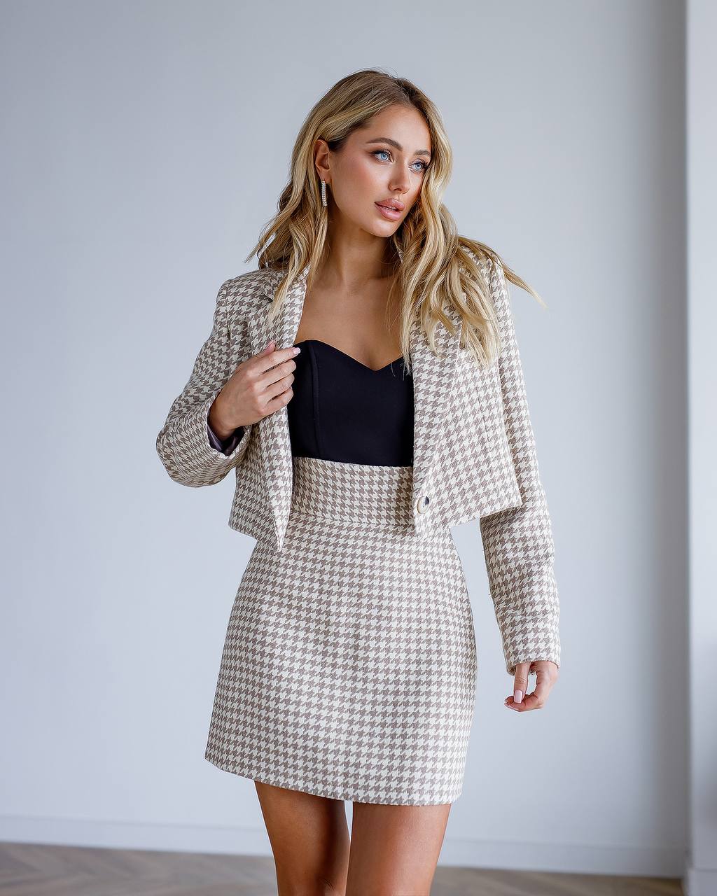 Tailored Women's Skirt Suit in Thick Turkish Fabric, Classic Fit