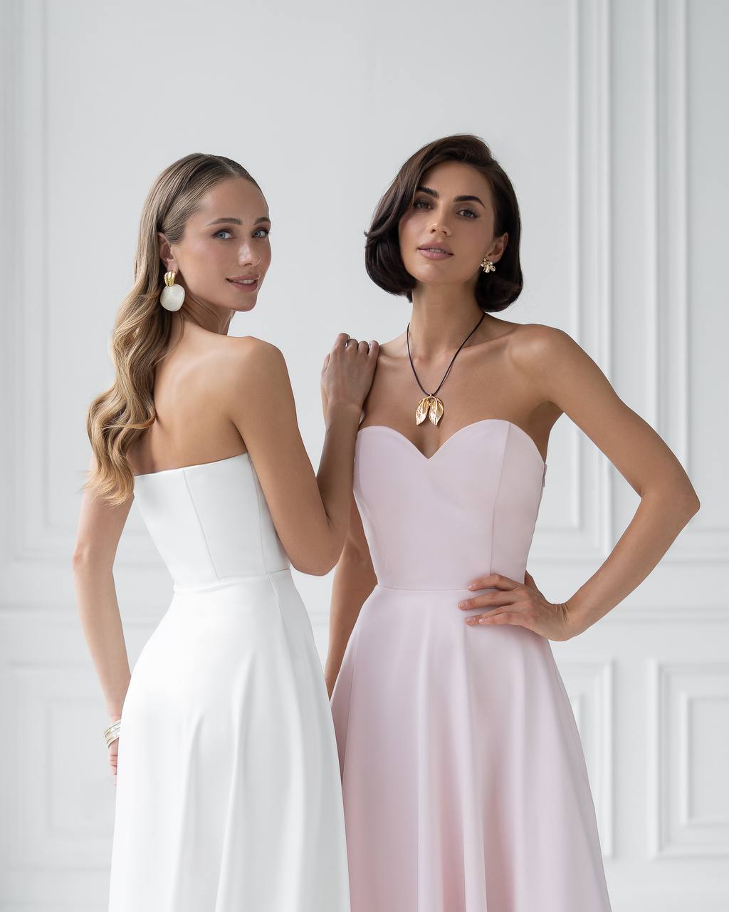 Women's Elegant Evening Midi Corset Dress in Royal Satin
