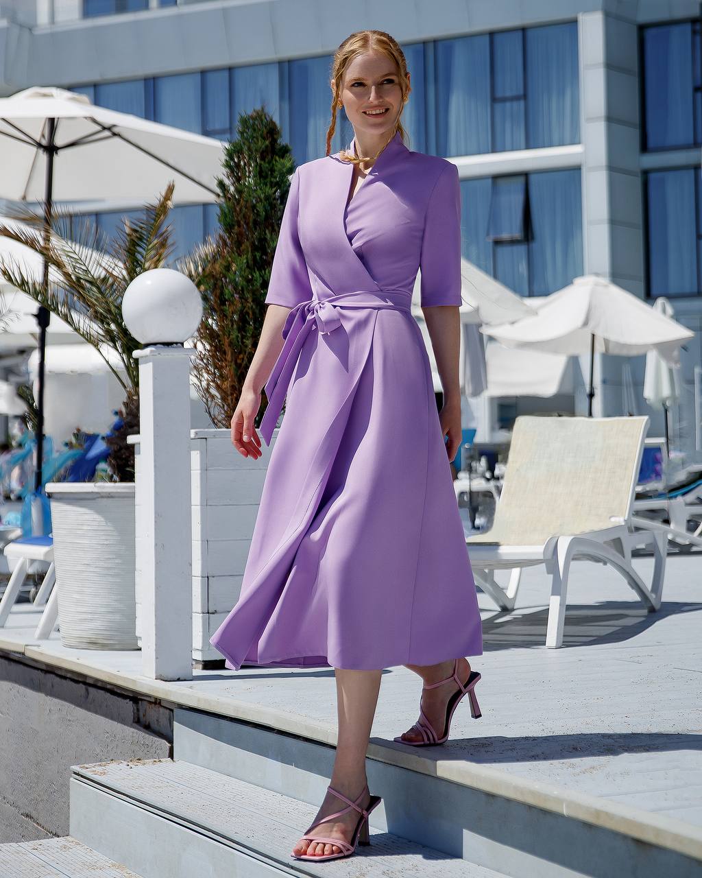 Elegant Tailored Women's Structured Comfort Twill Dress
