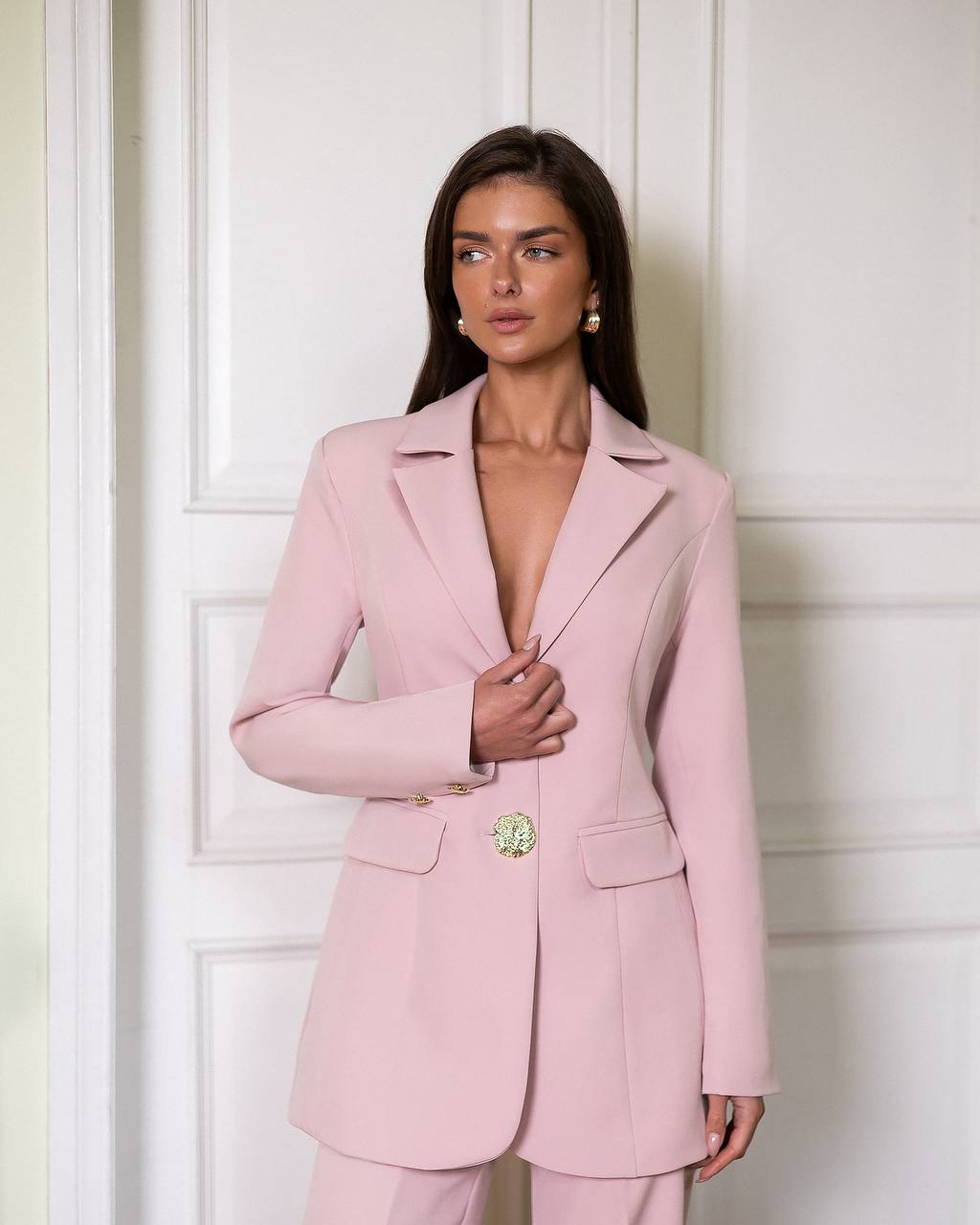 Tailored Women's Suit in Premium Twill with Longline Jacket