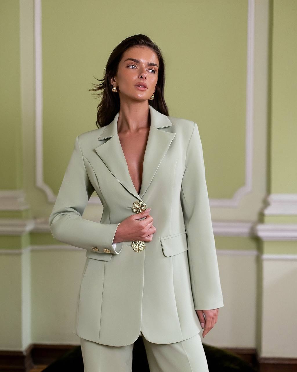 Tailored Women's Suit in Premium Twill with Longline Jacket