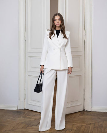 Tailored Twill Suit Set with Jacket & Pants, Classic Fit