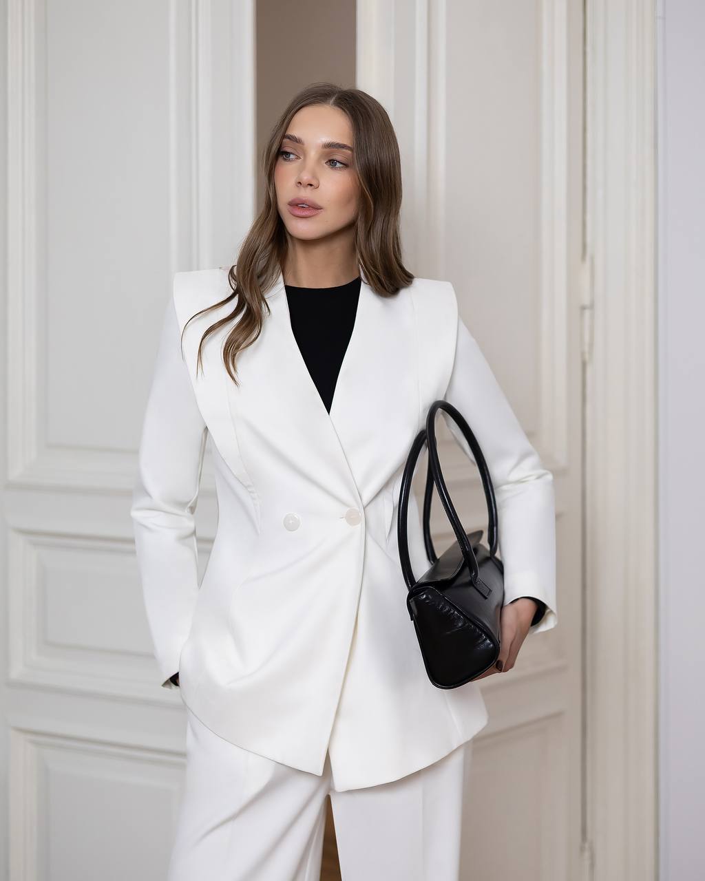 Tailored Twill Suit Set with Jacket & Pants, Classic Fit