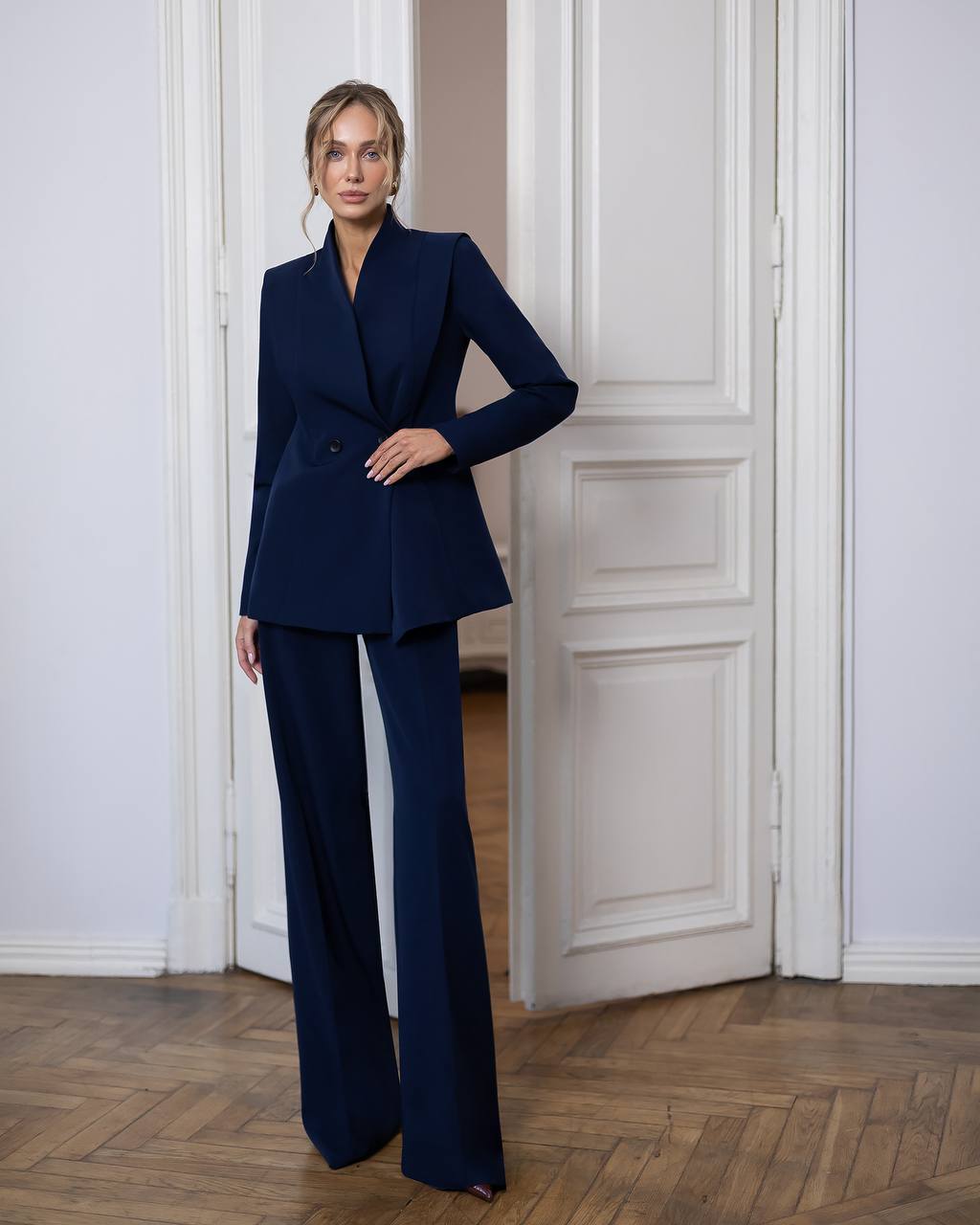 Tailored Twill Suit Set with Jacket & Pants, Classic Fit