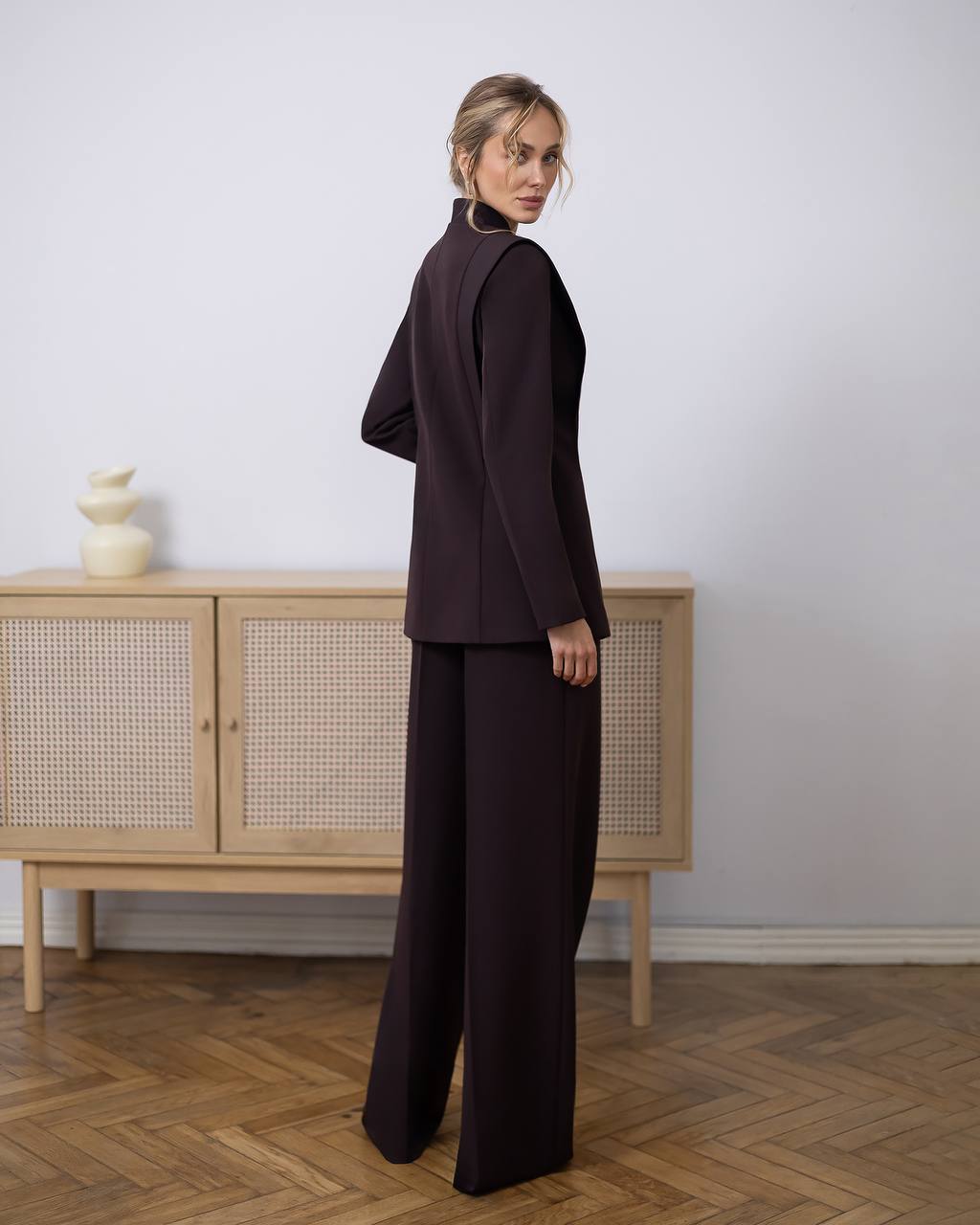 Tailored Twill Suit Set with Jacket & Pants, Classic Fit
