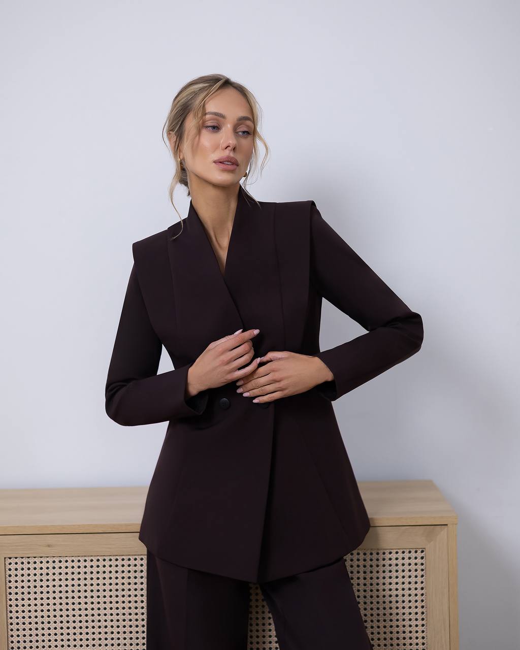 Tailored Twill Suit Set with Jacket & Pants, Classic Fit