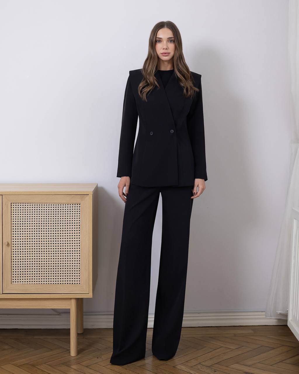 Tailored Twill Suit Set with Jacket & Pants, Classic Fit