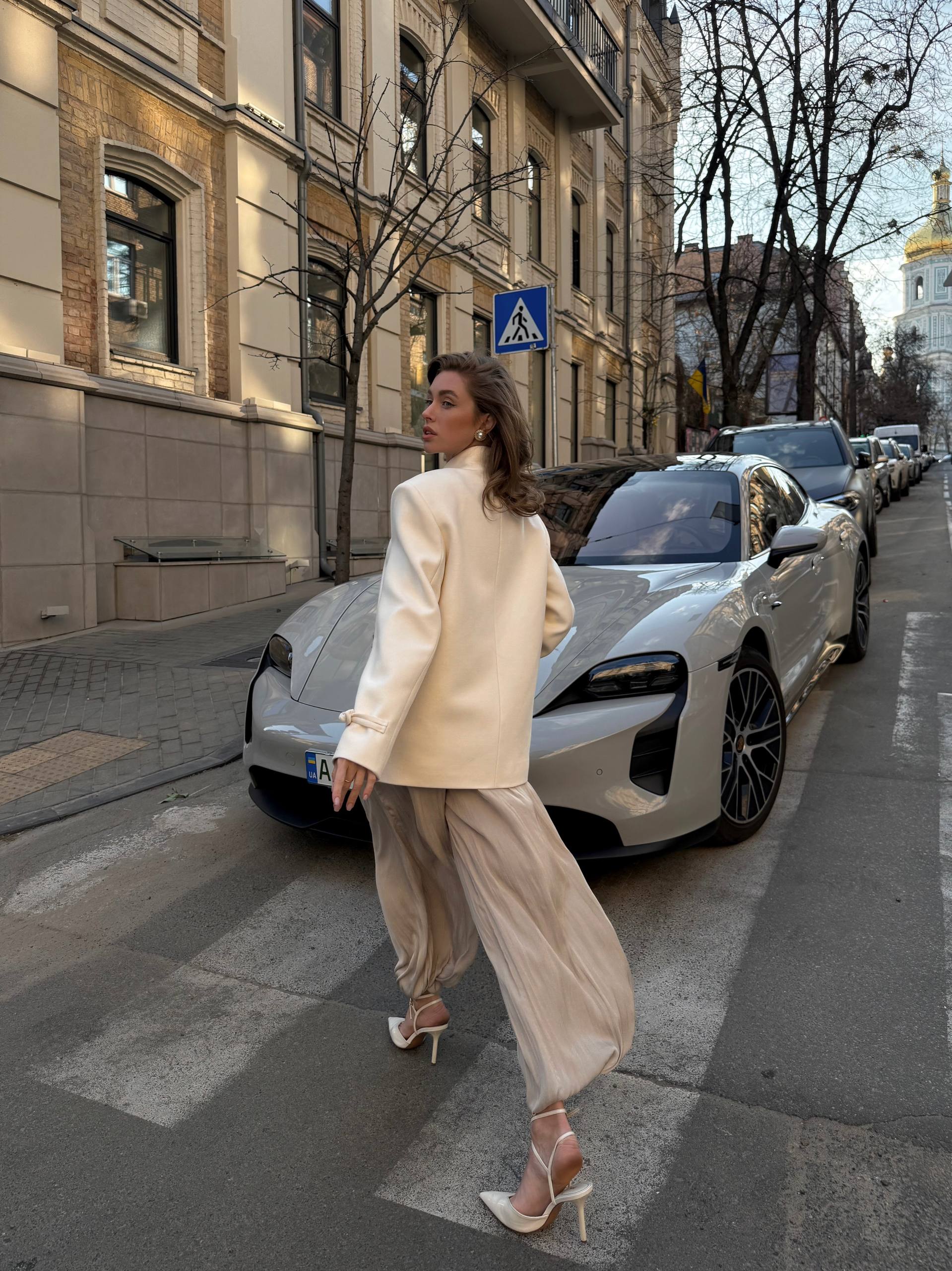 Cropped Cashmere Blend Coat – Elegant Women’s Jacket