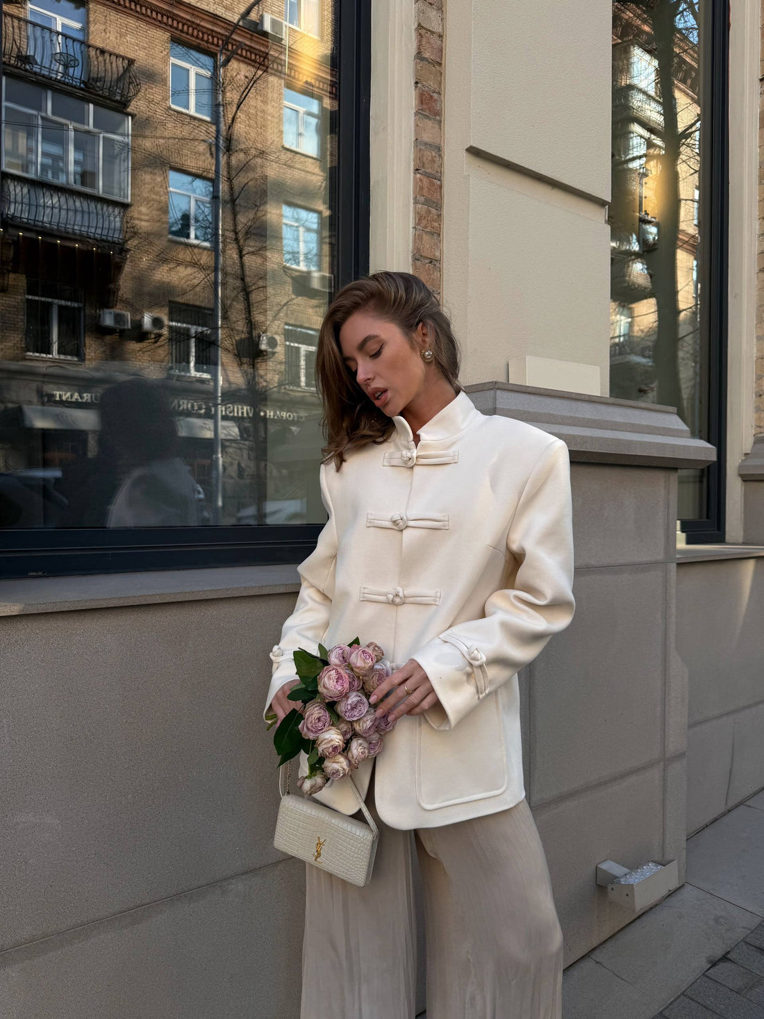 Cropped Cashmere Blend Coat – Elegant Women’s Jacket