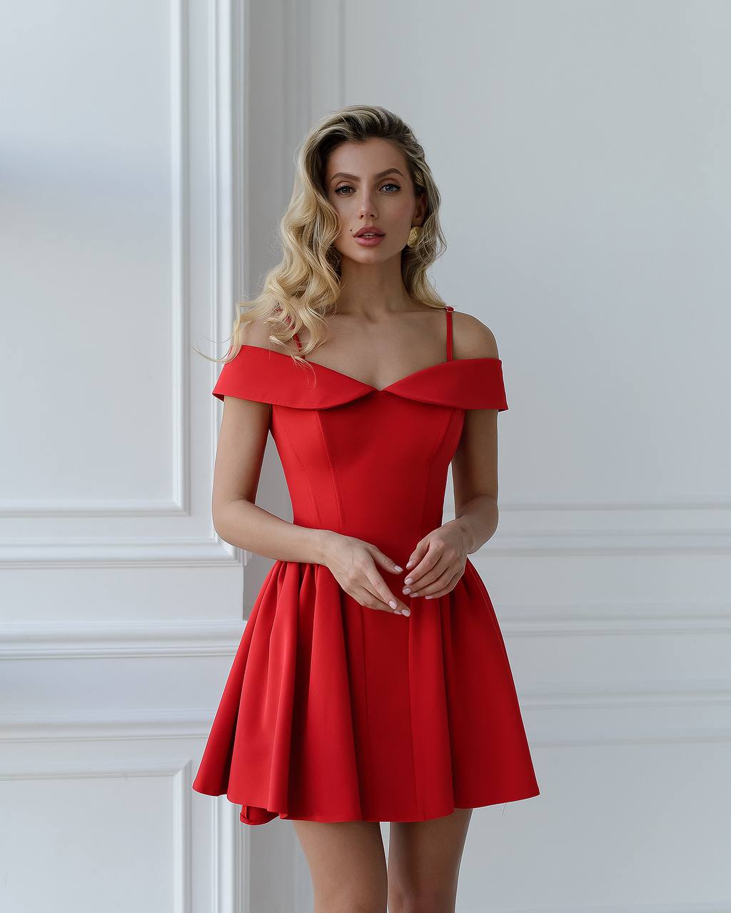 Elegant Corset Mini Dress in Premium-Quality Twill Fabric
