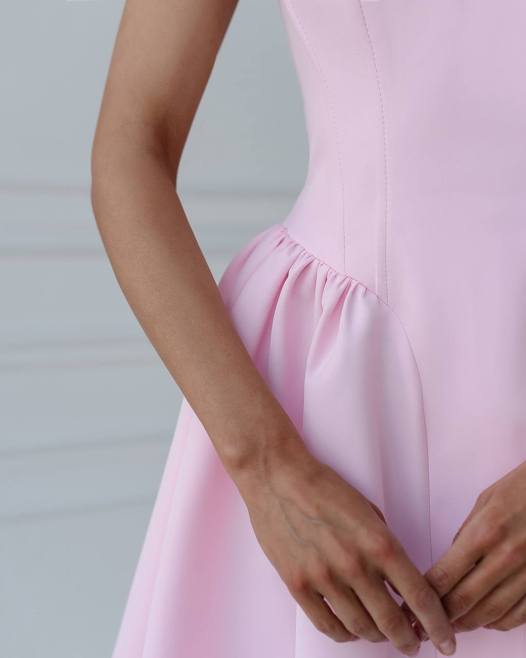 Elegant Corset Mini Dress in Premium-Quality Twill Fabric