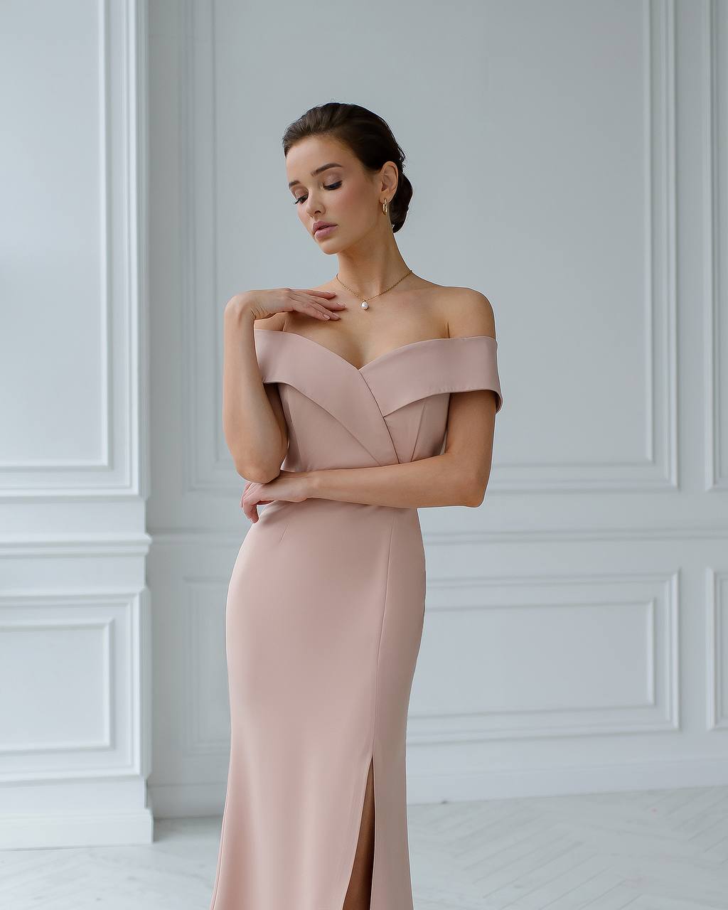 Elegant Women's Dress in Premium Fabric, Classic Evening Style