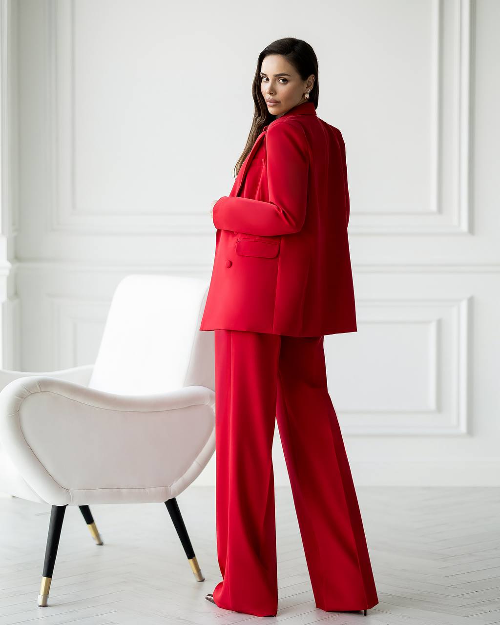 Women's Tailored Set in Premium Suiting Fabric Three-Piece Suit