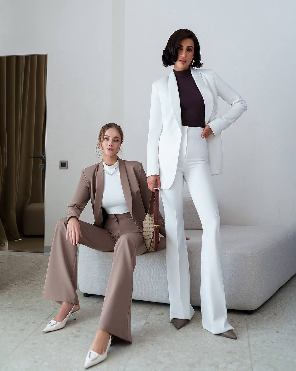 Premium Tailored Fabric Lined Blazer & Flared Trousers Suit