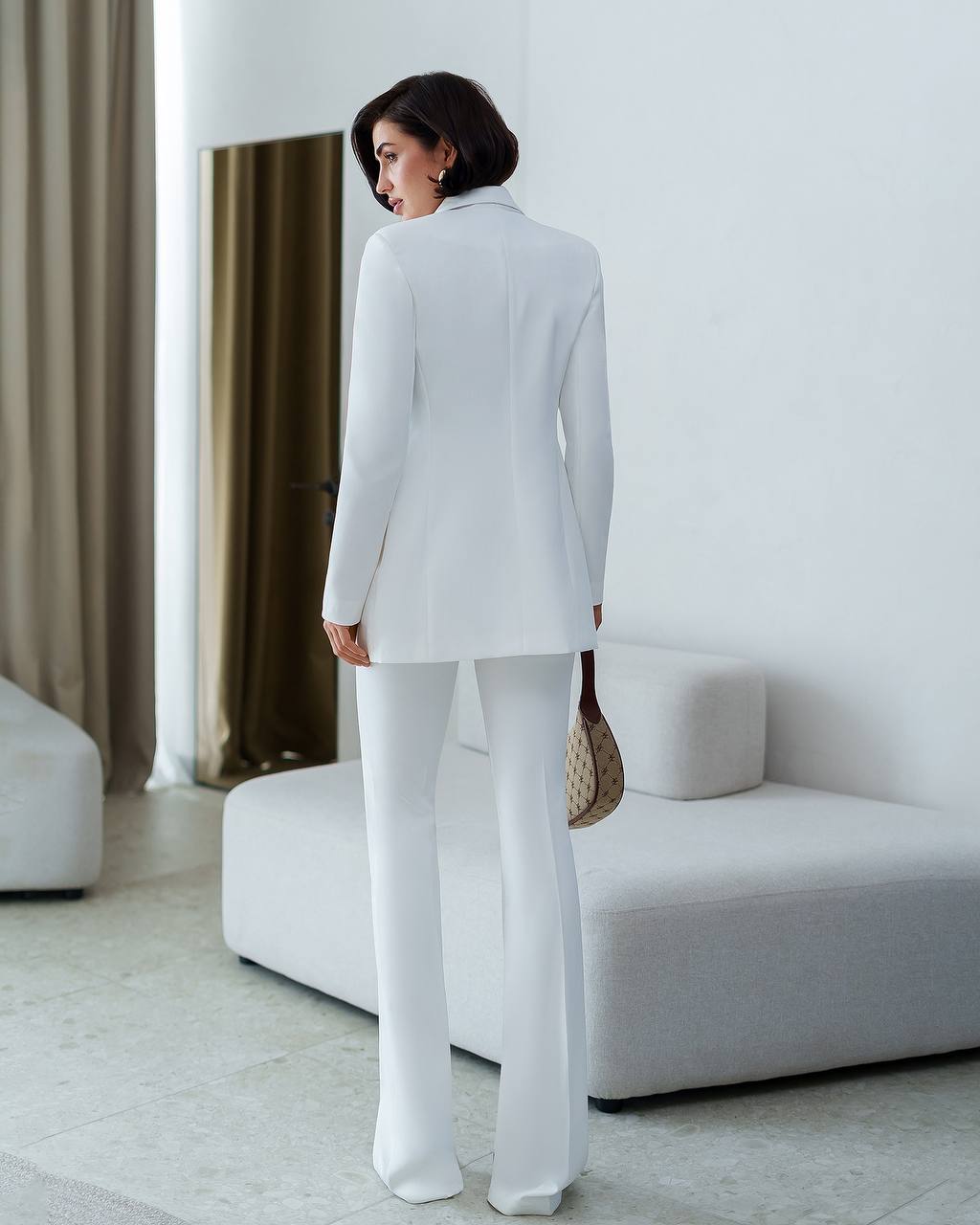 Premium Tailored Fabric Lined Blazer & Flared Trousers Suit