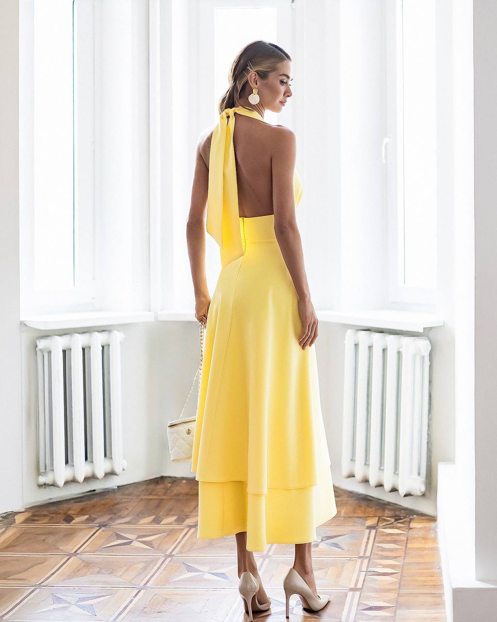 Elegant Women's Premium-Quality Twill Tailored Silhouette Dress