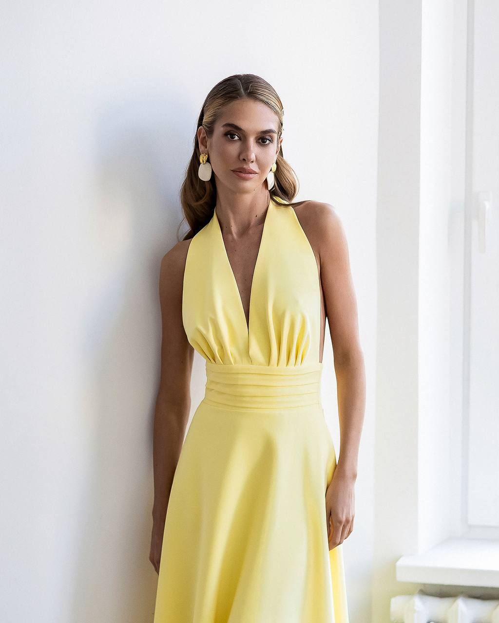 Elegant Women's Premium-Quality Twill Tailored Silhouette Dress