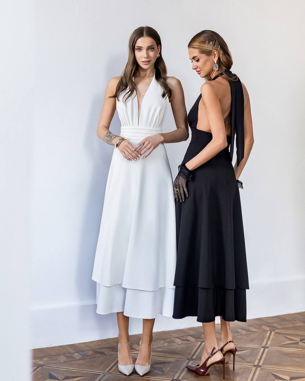 Elegant Women's Premium-Quality Twill Tailored Silhouette Dress