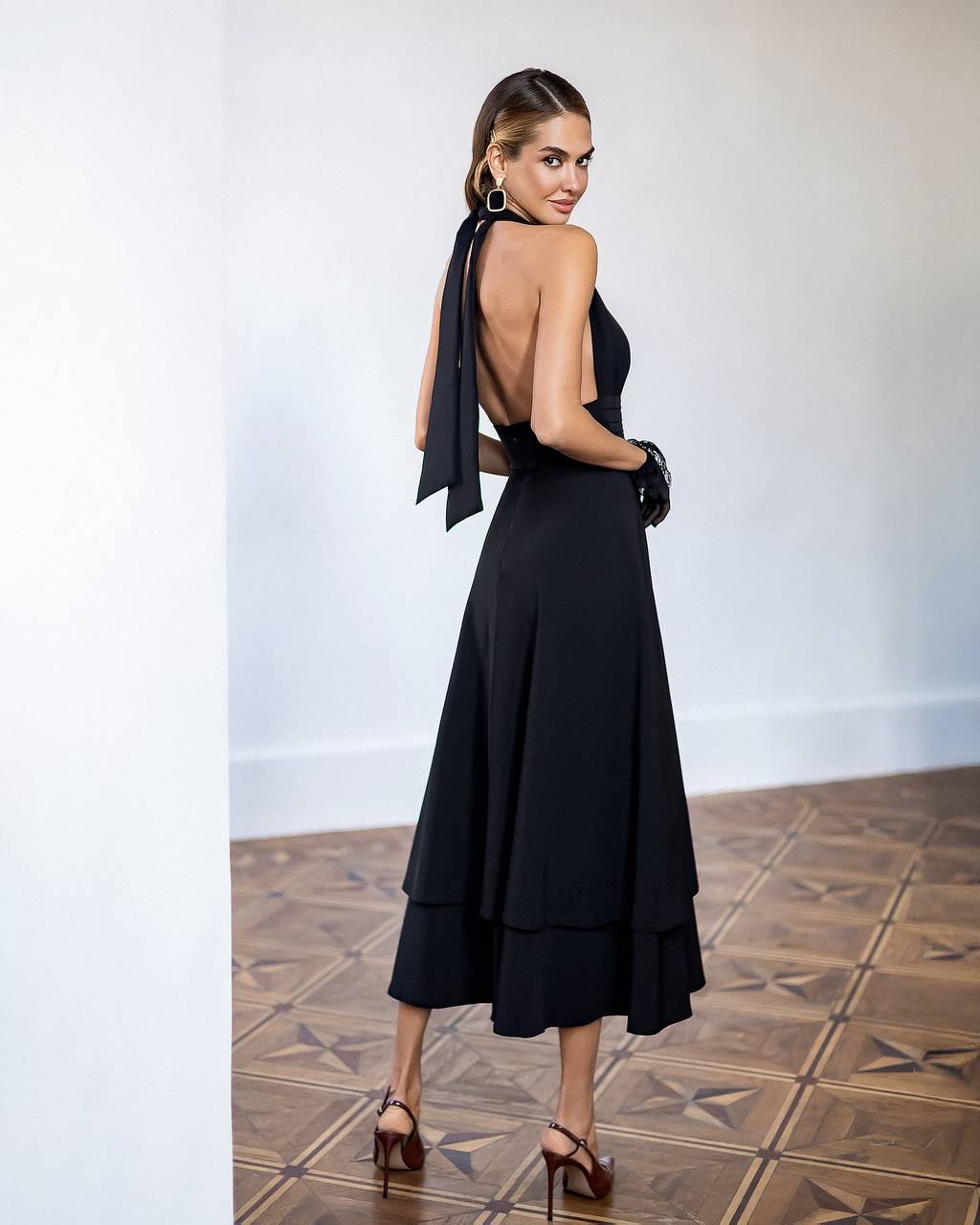 Elegant Women's Premium-Quality Twill Tailored Silhouette Dress