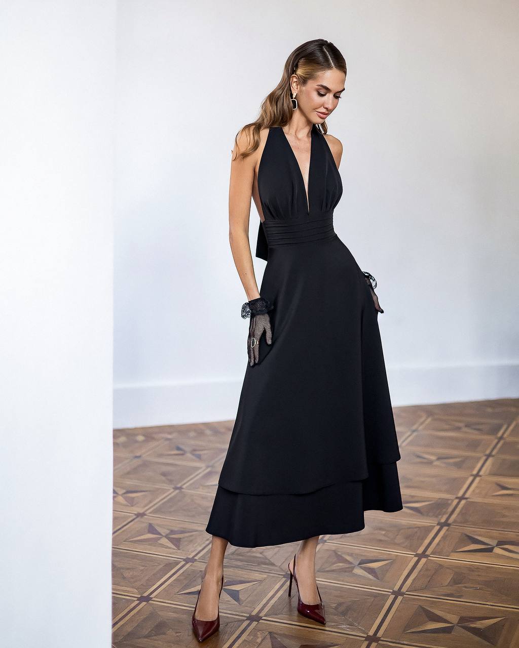 Elegant Women's Premium-Quality Twill Tailored Silhouette Dress