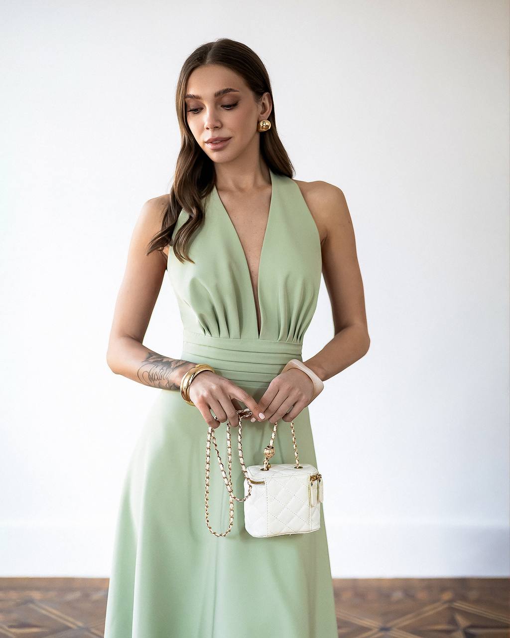 Elegant Women's Premium-Quality Twill Tailored Silhouette Dress