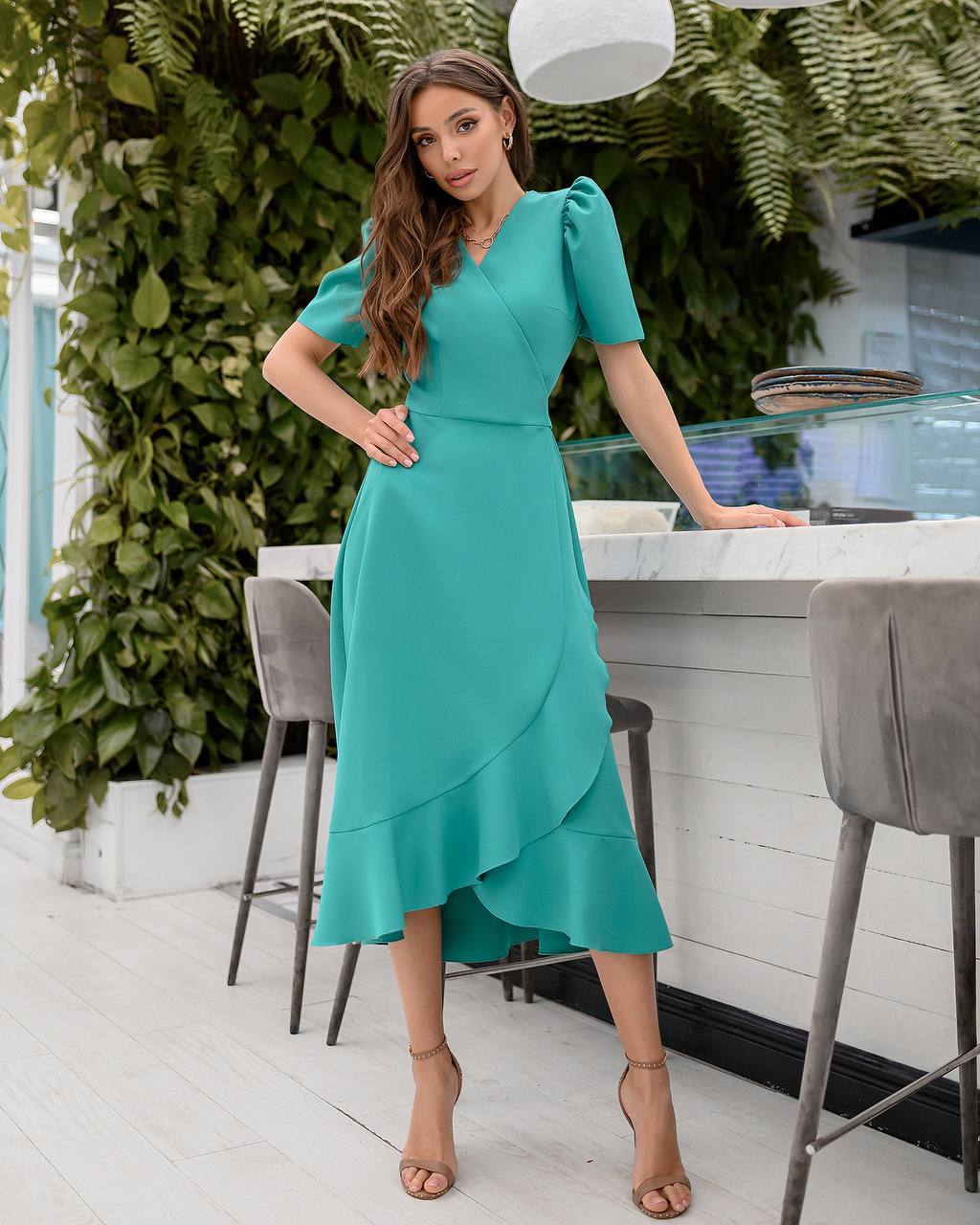 Elegant Maxi Dress in Premium-Grade Twill, Tailored Fit
