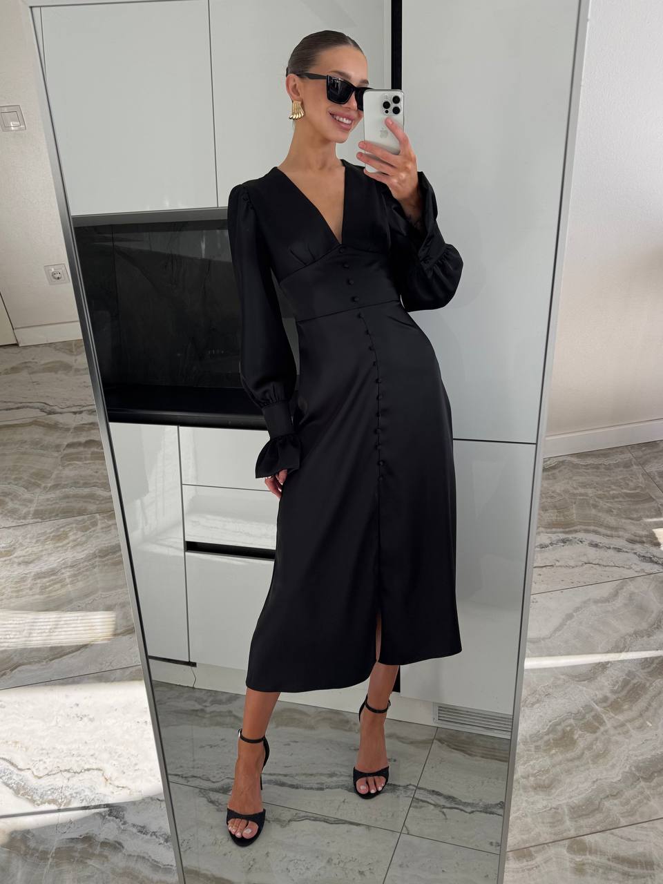 Donna Satin Maxi Dress