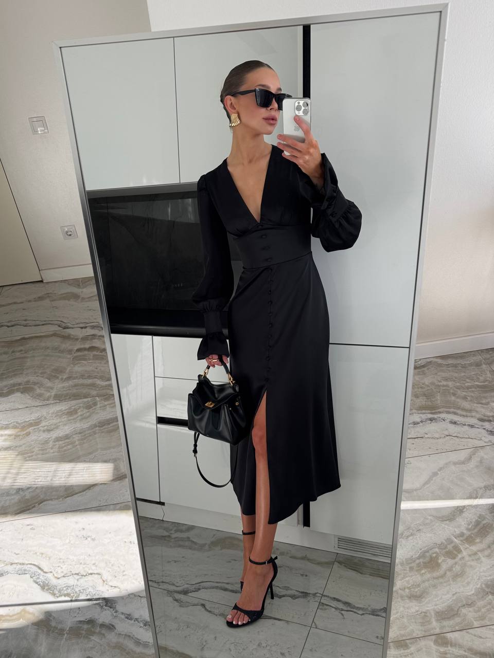 Donna Satin Maxi Dress