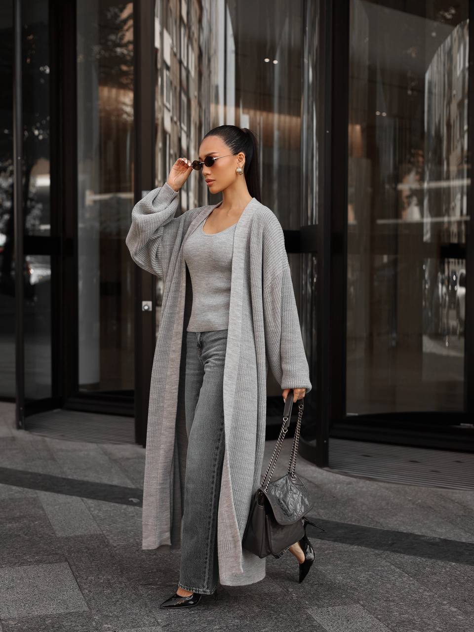 Cardigan “Kashtan” – Elongated Silhouette with Soft Structure