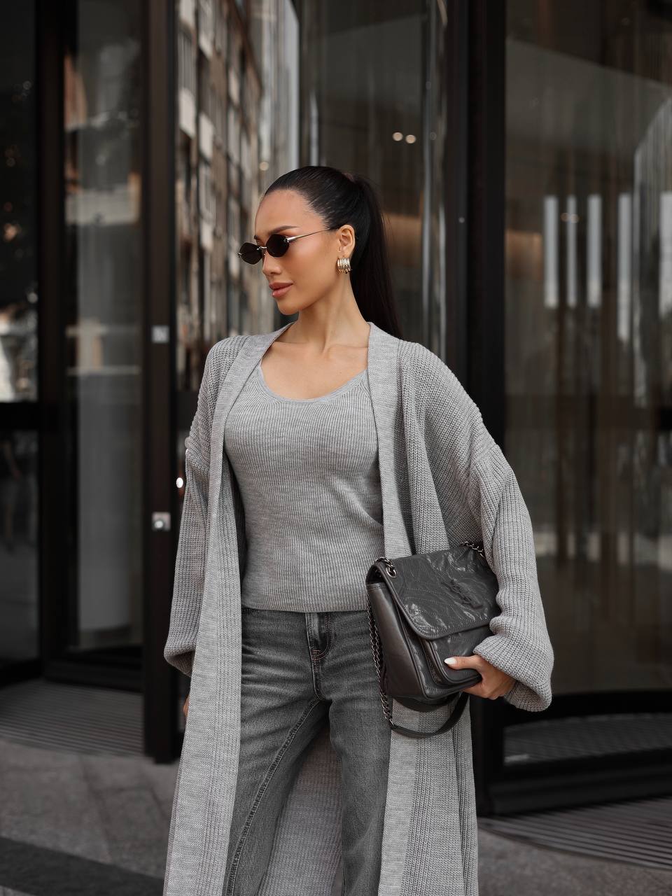 Cardigan “Kashtan” – Elongated Silhouette with Soft Structure