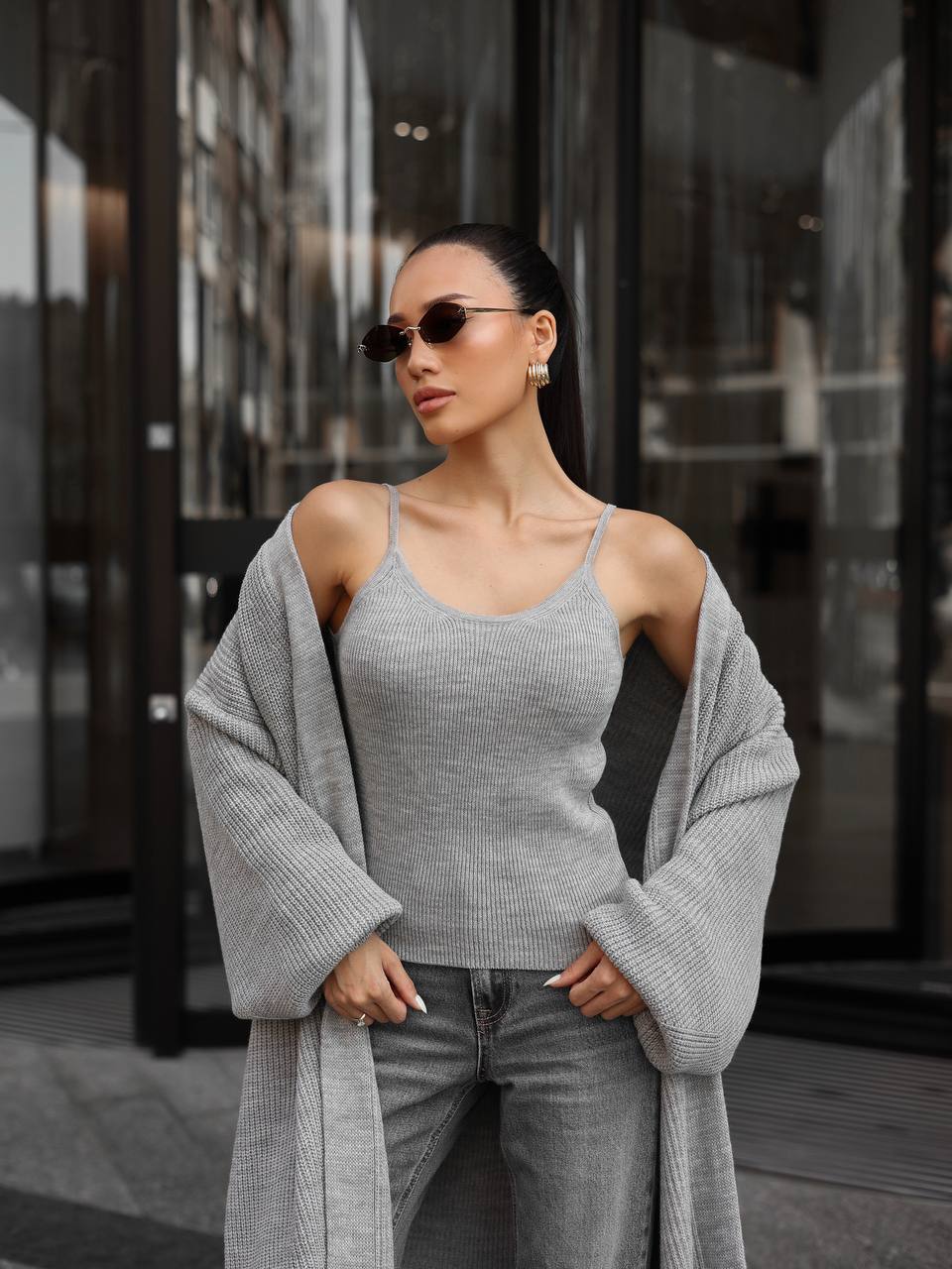 Cardigan “Kashtan” – Elongated Silhouette with Soft Structure