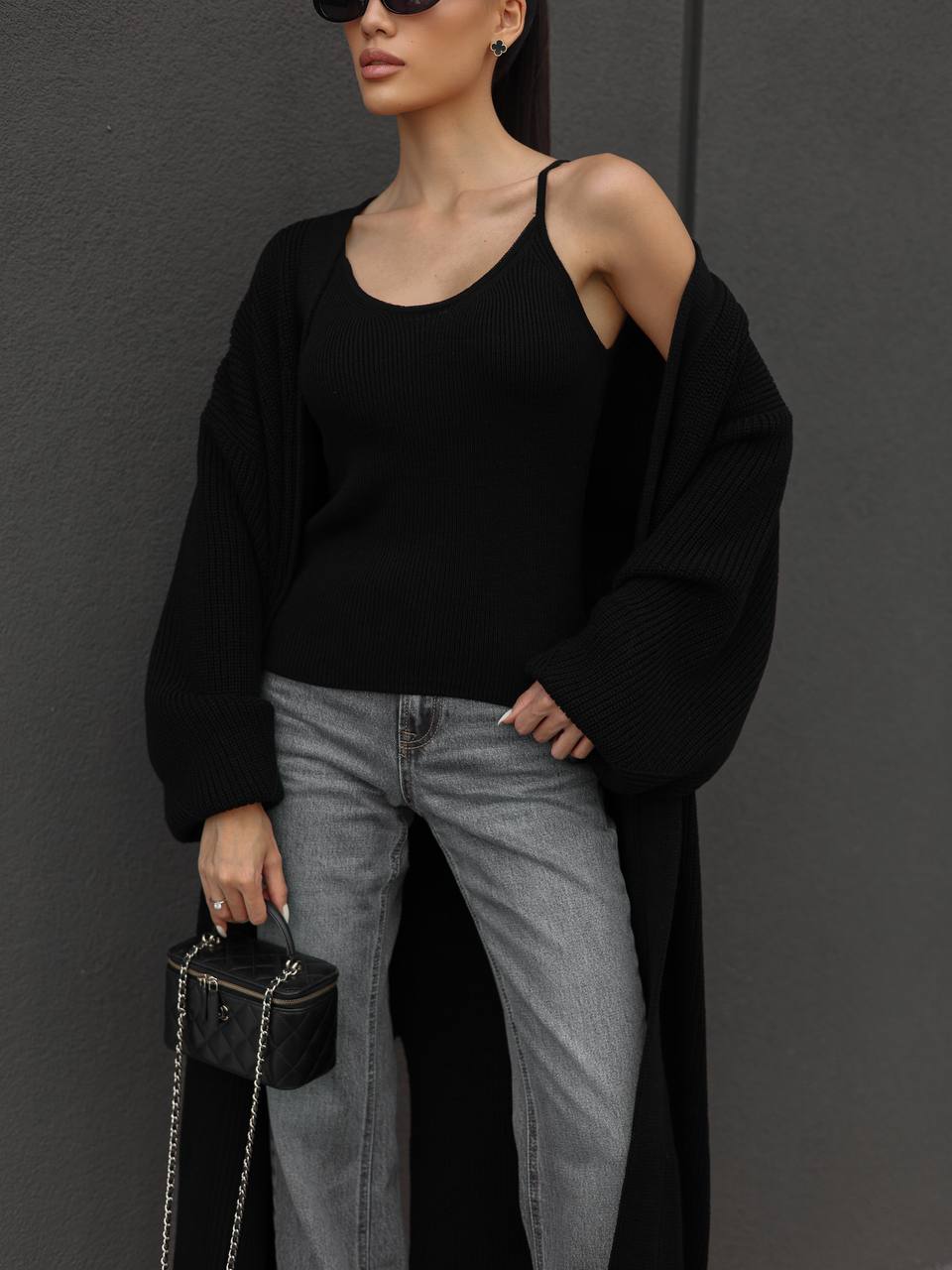 Cardigan “Kashtan” – Elongated Silhouette with Soft Structure