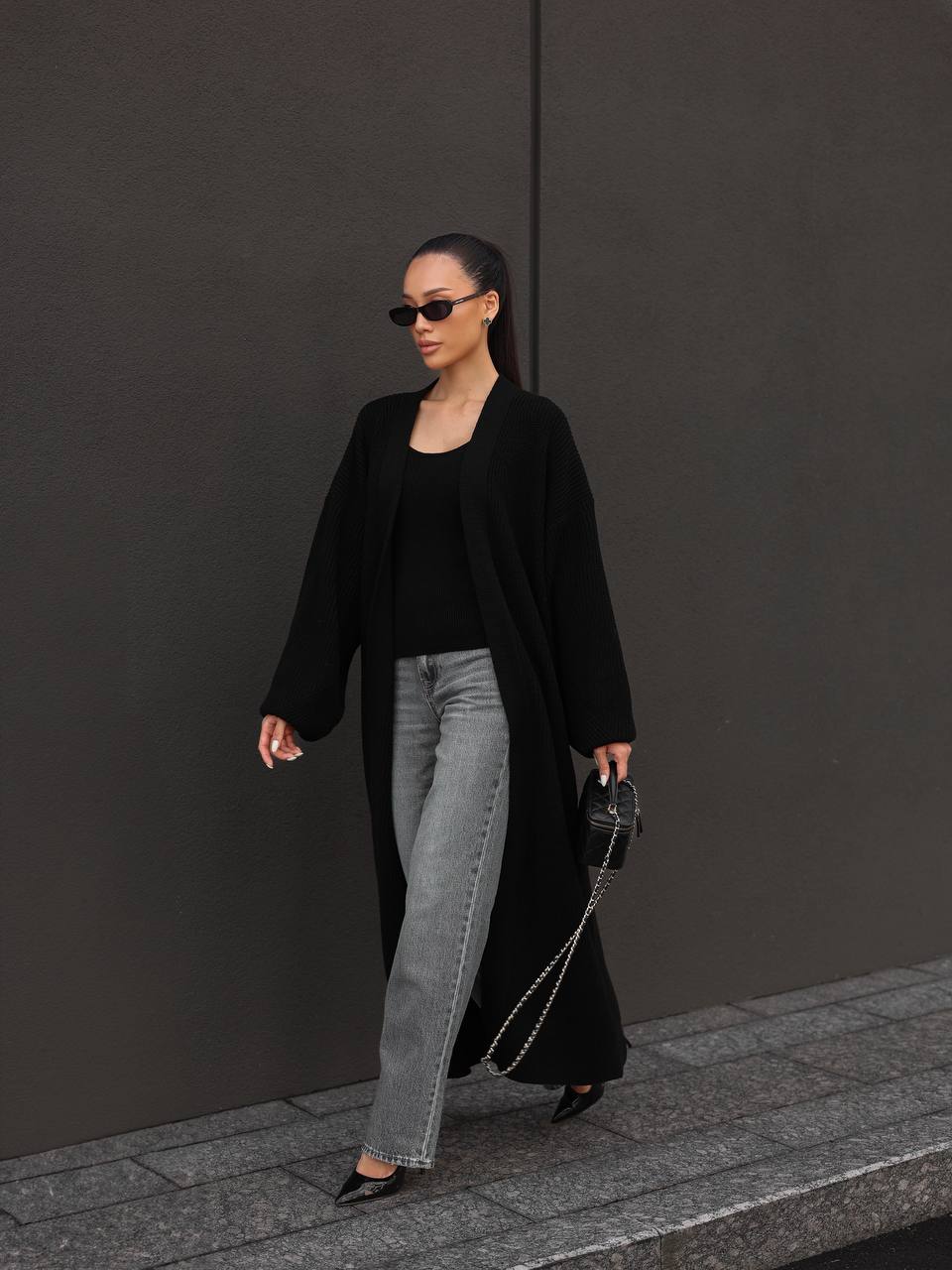 Cardigan “Kashtan” – Elongated Silhouette with Soft Structure