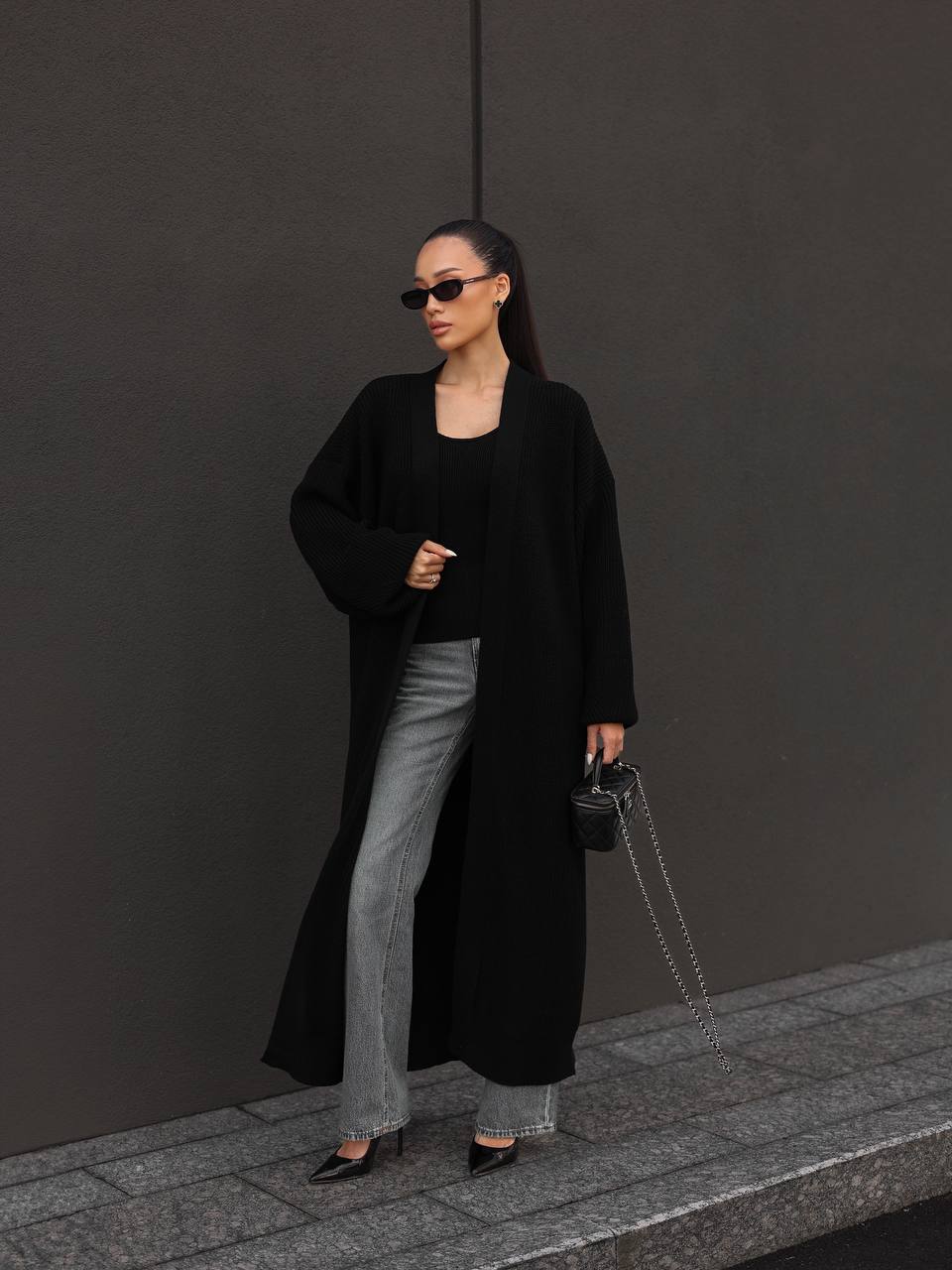 Cardigan “Kashtan” – Elongated Silhouette with Soft Structure