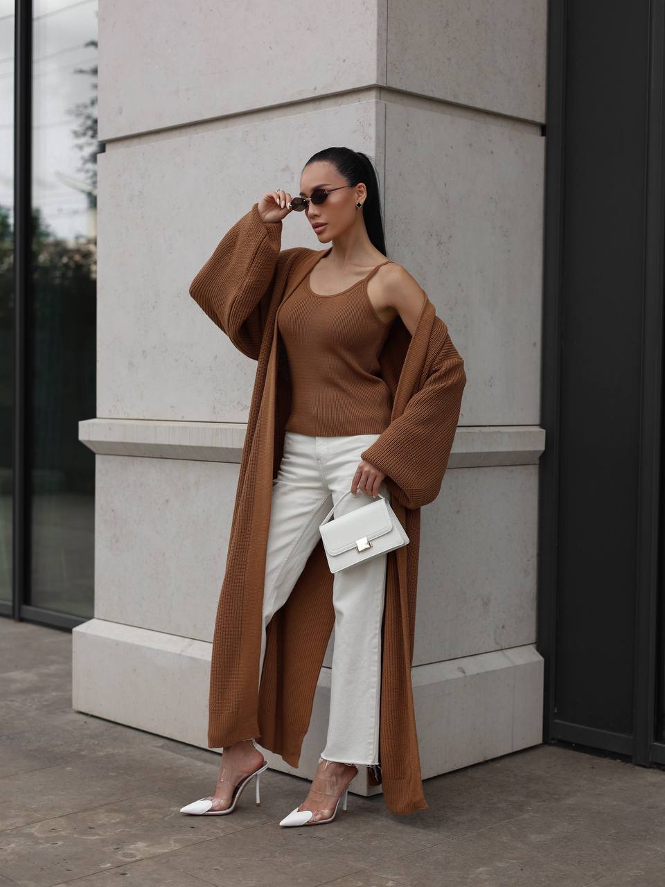 Cardigan “Kashtan” – Elongated Silhouette with Soft Structure